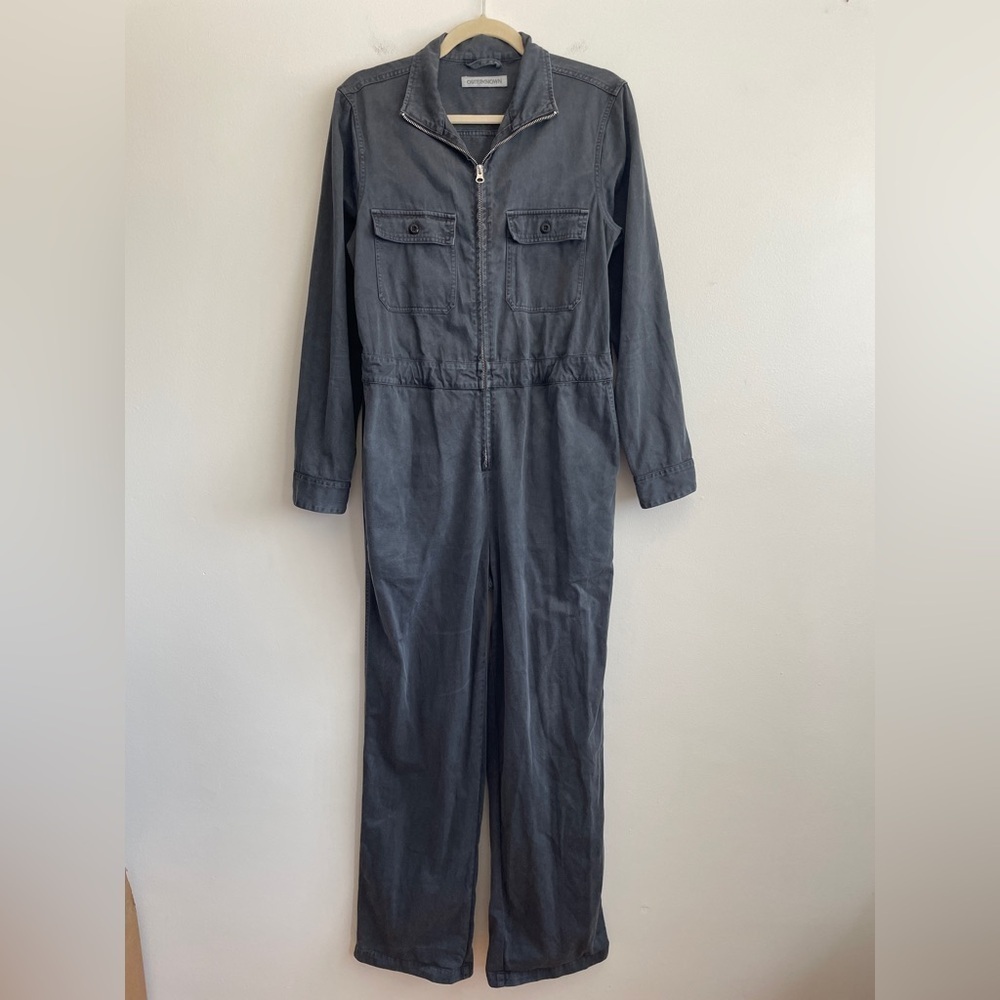 Outerknown Women Station Jumpsuit S Cotton Linen Blend Zip army utility coverall - Picture 2 of 16